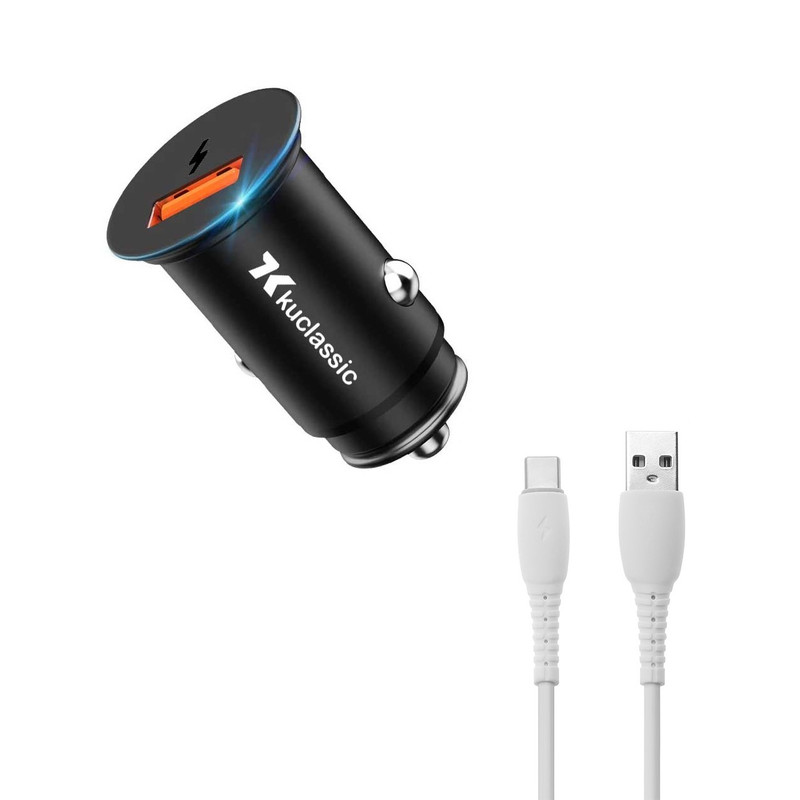 شارژر فندکی 18 وات کوکلاسیک مدل D70 به همراه کابل تبدیل USB-C