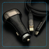 شارژر فندکی 50 وات دو پورت وونک مدل VC-50 به همراه کابل 1 متری USB-C