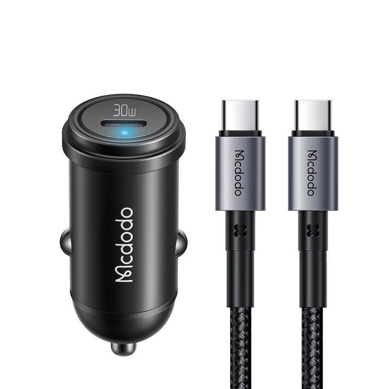 شارژر فندکی 30 وات مک دودو مدل CC-7493 W-Cable به همراه کابل USB-C