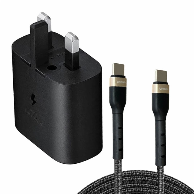 شارژر دیواری 25 وات لیندوس مدل Galaxy A52 به همراه کابل تبدیل USB-C