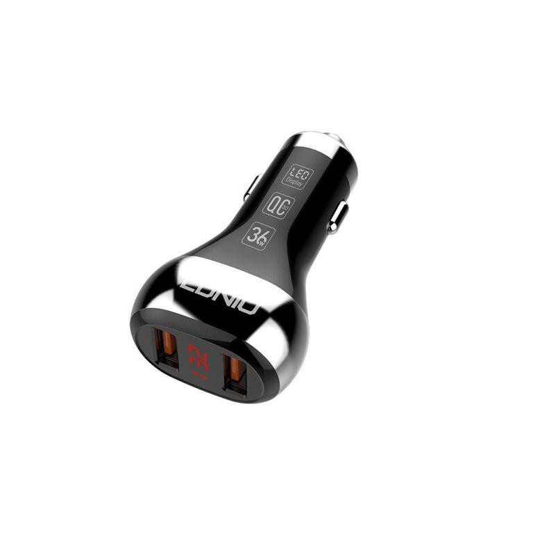 شارژر فندکی الدینیو مدل C2 به همراه کابل تبدیل USB-C