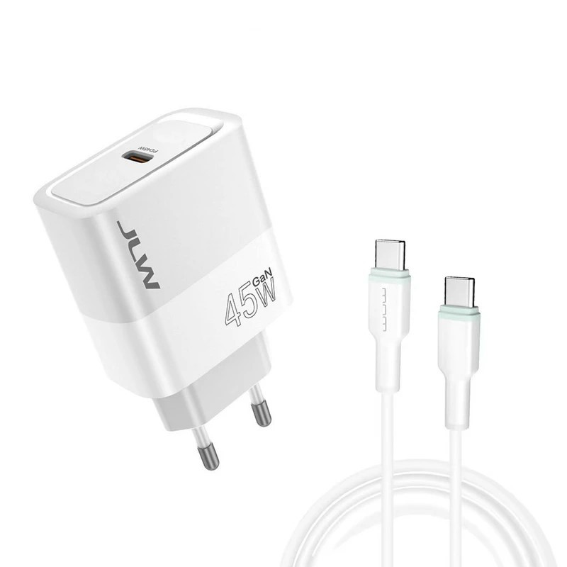شارژر دیواری 45 وات جی ال وی مدل S24 ULTRA EU به همراه کابل تبدیل USB-C