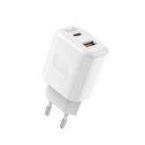 شارژر دیواری ۳۰ وات دو پورت بودی مدل AC306ETLW به همراه کابل تبدیل USB-C به لایتنینگ