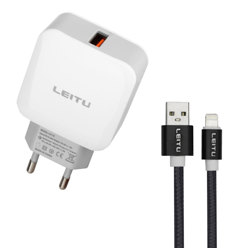 شارژر دیواری لیتو مدل LH-15 18W به همراه کابل تبدیل لایتنینگ