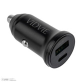 شارژر فندکی 30 وات دو پورت ویدوی مدل CC532 به همراه کابل تبدیل USB به USB-C