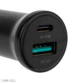 شارژر فندکی 30 وات دو پورت ویدوی مدل CC532 به همراه کابل تبدیل USB به USB-C