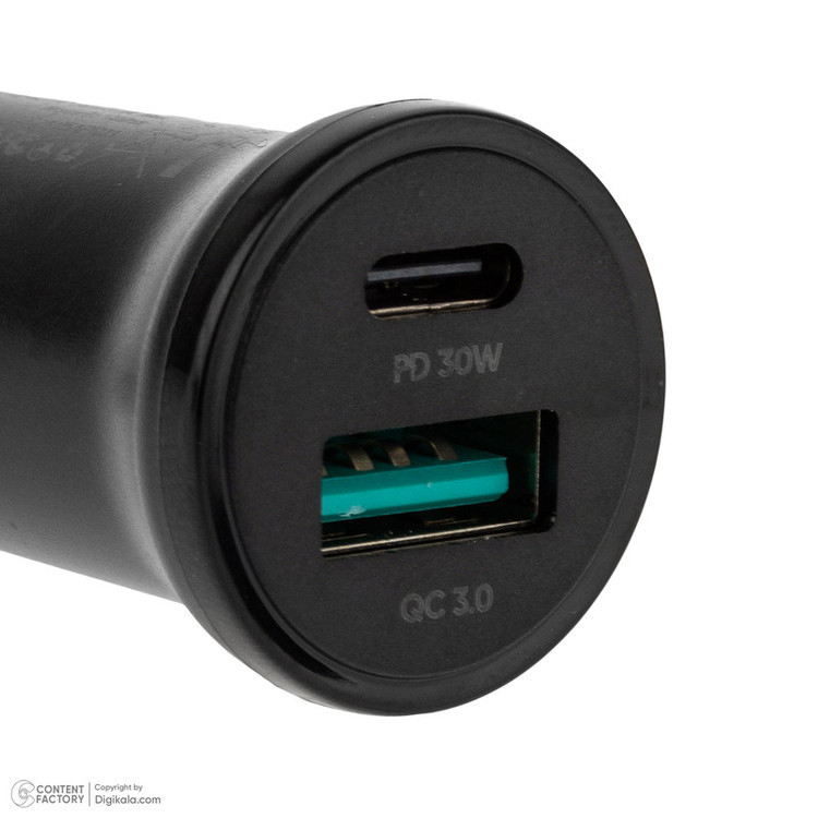 شارژر فندکی 30 وات دو پورت ویدوی مدل CC532 به همراه کابل تبدیل USB به USB-C