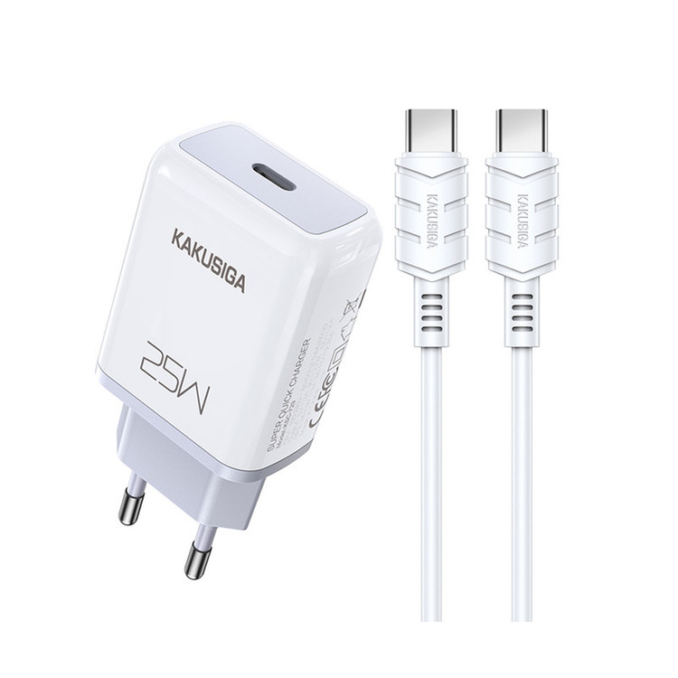 شارژر دیواری 25 وات کاکوسیگا مدل KSC-814 PD به همراه کابل تبدیل USB-C