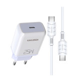 شارژر دیواری 25 وات کاکوسیگا مدل KSC-814 PD به همراه کابل تبدیل USB-C