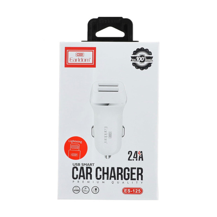 شارژر فندکی 30 وات ارلدام مدل ES-125 به همراه کابل تبدیل USB به USB-C / microUSB