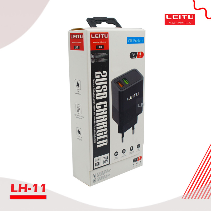شارژر دیواری لیتو مدل LH - 11 به همراه کابل تبدیل لایتنینگ