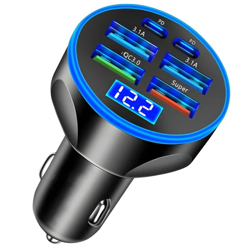 شارژر فندکی 66 وات 6 پورت مدل FP-89i