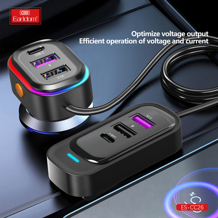 شارژر فندکی 65 وات ارلدام مدل 6IN1 CAR CHARGER CC26