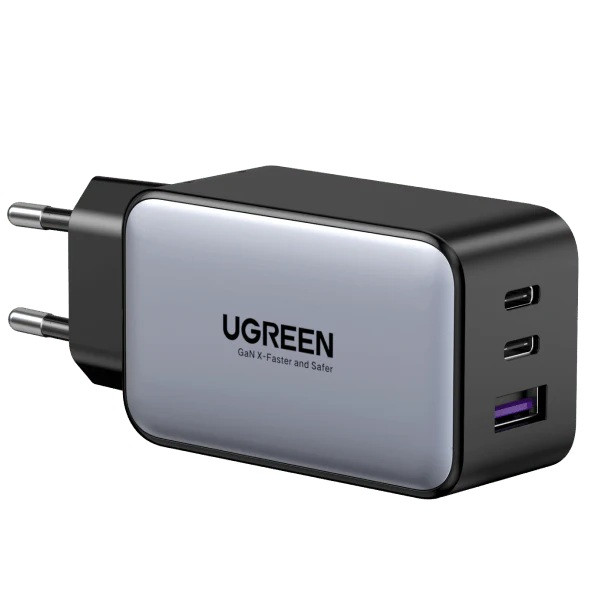 شارژر دیواری 65 وات با دو پورت USB-C و یک پورت USB-A یوگرین مدل X553 کد 35042