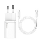 شارژر دیواری 25 وات باسئوس مدل CCCJG25CE به همراه کابل USB-C