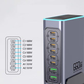 شارژ رومیزی 660 وات 8 پورت مدل WLX-FBL 660W