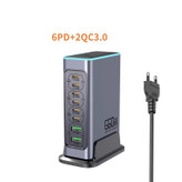 شارژ رومیزی 660 وات 8 پورت مدل WLX-FBL 660W