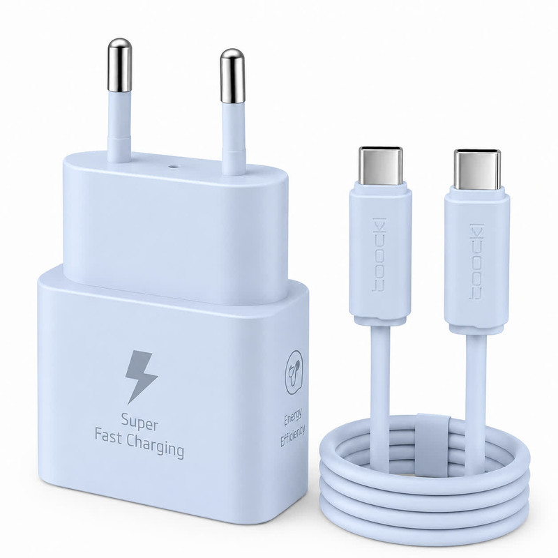 شارژر دیواری 25 وات توکی مدل Galaxy A25 به همراه کابل USB-C