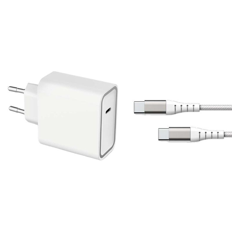 شارژر دیواری فورس مدل FPLICS65WGANCBLCCW به همراه کابل تبدیل USB-C