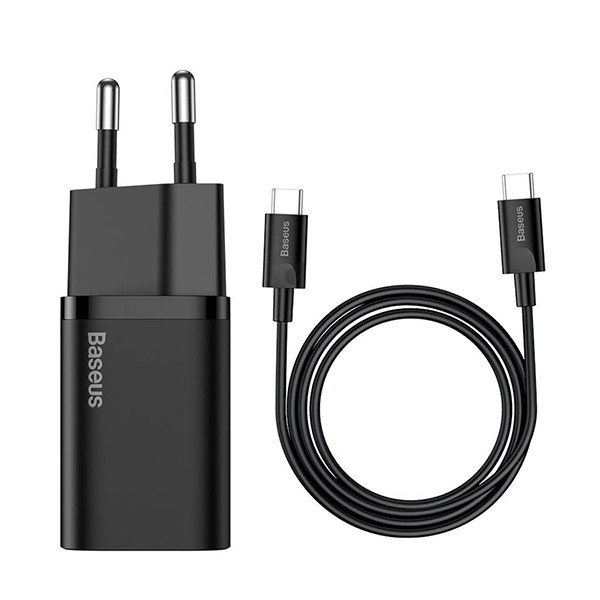شارژر دیواری باسئوس Quick Charger 25W به همراه کابل تبدیل  usb-c