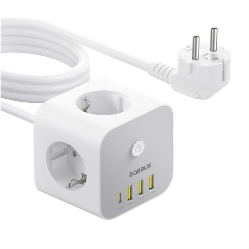 شارژر رومیزی 20 وات 4 پورت بیسوس مدل  PowerCombo Cube 20w S321A