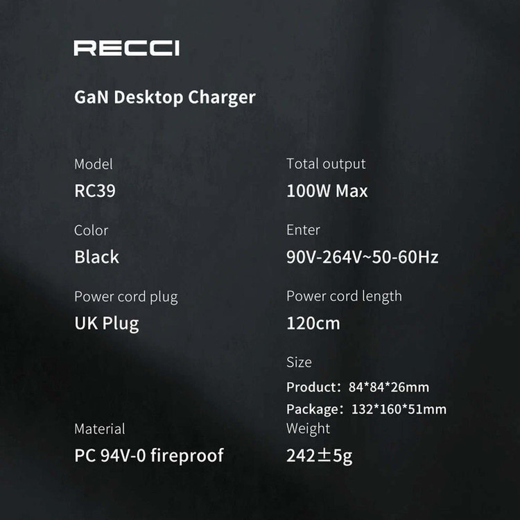 شارژر رومیزی رسی مدل RC39E
