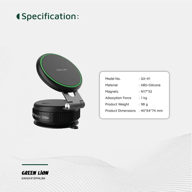 پایه نگهدارنده گوشی موبایل گرین لاین مدل GX-41 SUCTION