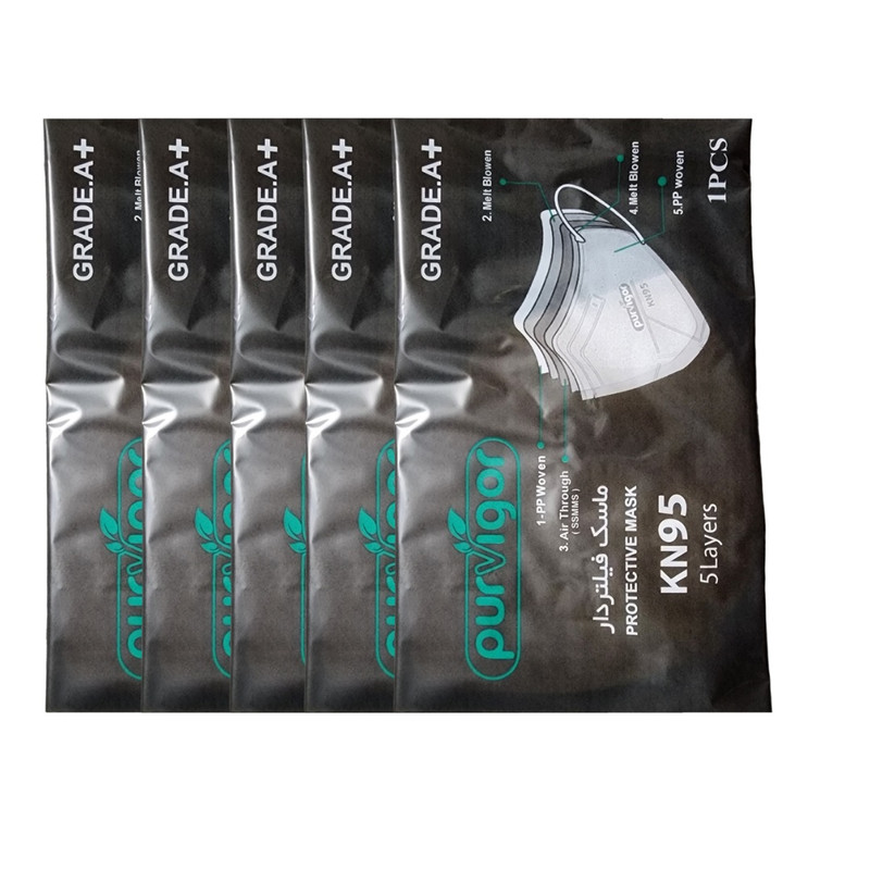 ماسک تنفسی پرویگور مدل KN95 کد 12 بسته 10 عددی