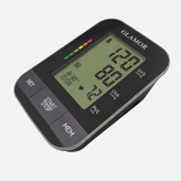 فشارسنج بازویی دیجیتال گلامور مدل DBP-1332، با نمایشگر LCD، اعلان صوتی فارسی، نور پسزمینه چندرنگ، منبع انرژی برق و باتری، مناسب بازو 22-42 سانتیمتر، دو پروفایل کاربر، بههمراه کیف ضدضربه، دو کاف بازویی و آداپتور برق
