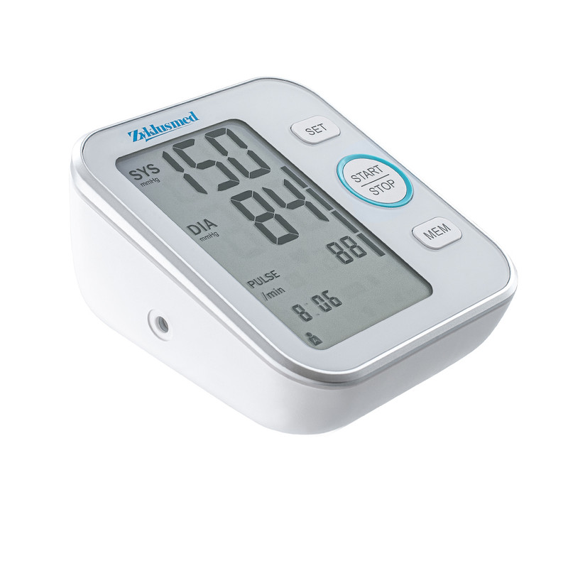 فشارسنج بازویی دیجیتال زیکلاس مد مدل B22 با نمایشگر LCD بزرگ، قابلیت اندازه‌گیری فشار سیستولیک و دیاستولیک، ضربان قلب، حافظه بالای 99 رکورد برای 2 کاربر، اعلان صوتی و تشخیص آریتمی، کاف قابل تنظیم و خاموشی خودکار