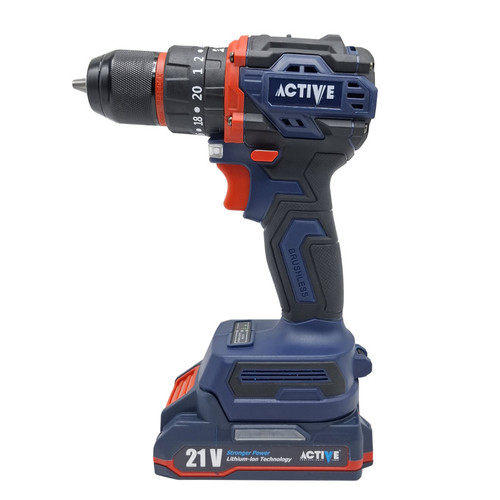 دریل چکشی شارژی براشلس 10میلی متری 21 ولت اکتیو تولز مدل 21V/7821
