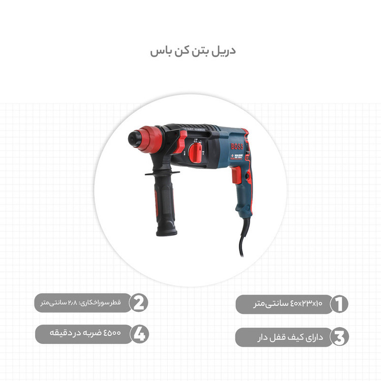 دریل بتن کن باس مدل 28SRE