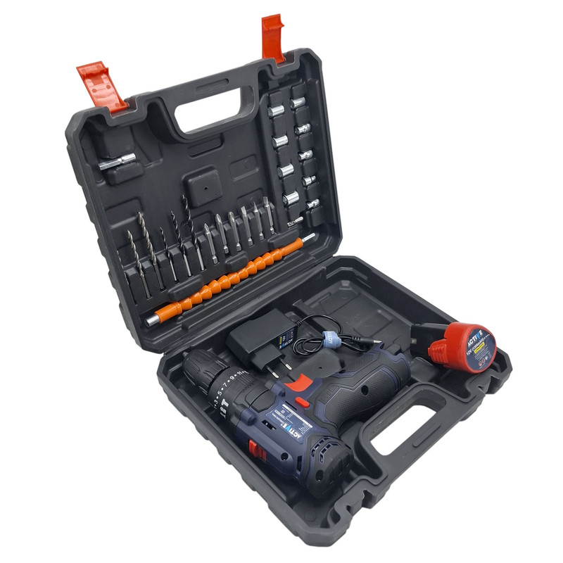 دریل چکشی شارژی صنعتی 10 میلی متری 12 ولت اکتیو مدل AC_3112BR کد 31 مجموعه 28 عددی