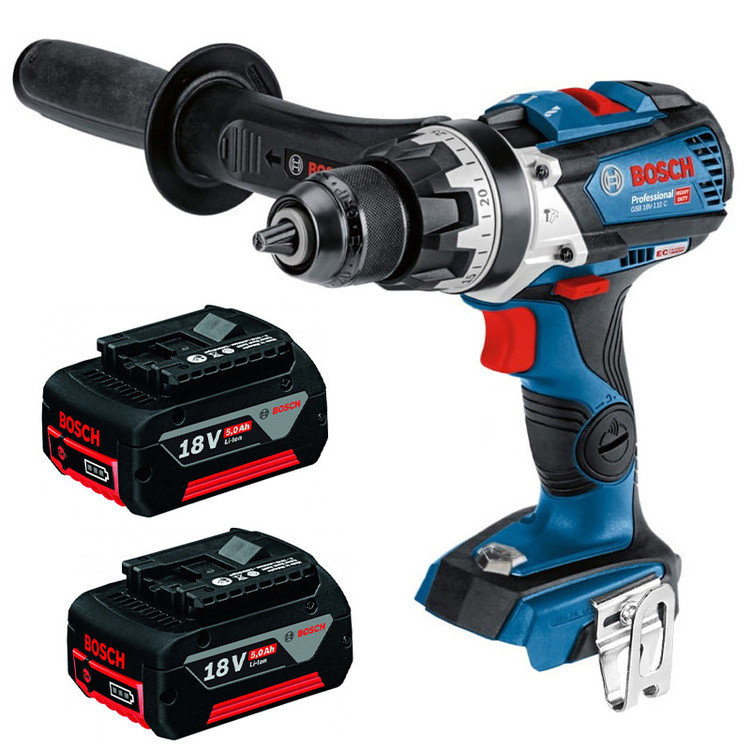 دریل پیچ گوشتی شارژی چکشی 13 میلی متری 18 ولت بوش مدل GSB 18V-110 C Brushless Motor (5AH)