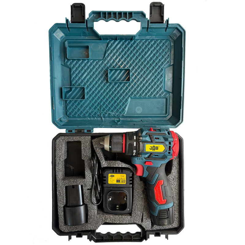 مجموعه 5 عددی دریل پیچ گوشتی شارژی براشلس 10 میلی متری 88 ولت جاب مدل JB-88 POWER X