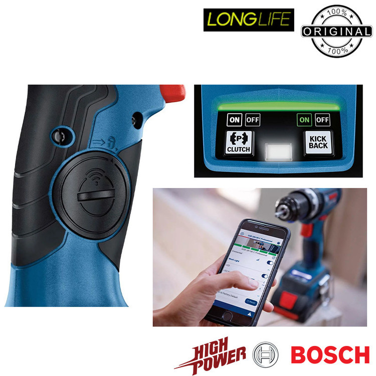 دریل پیچ گوشتی شارژی چکشی بوش مدل فوق هوشمند GSB 18V-90 C 5AH/Brushless Motor