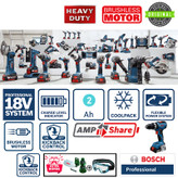 پیچ گوشتی شارژی چکشی 13 میلی متری 18 ولت بوش مدل هوشمند کد GSB 18 V-65 Brushless Motor