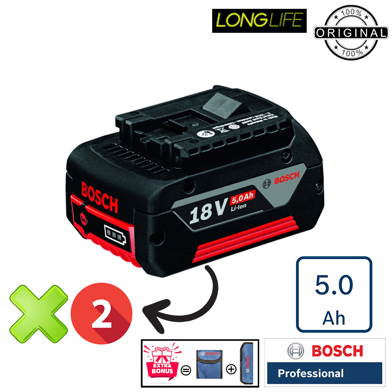 دریل پیچ گوشتی شارژی چکشی 18 ولت بوش مدل (GSB 18V-110 C Brushless (5Ah