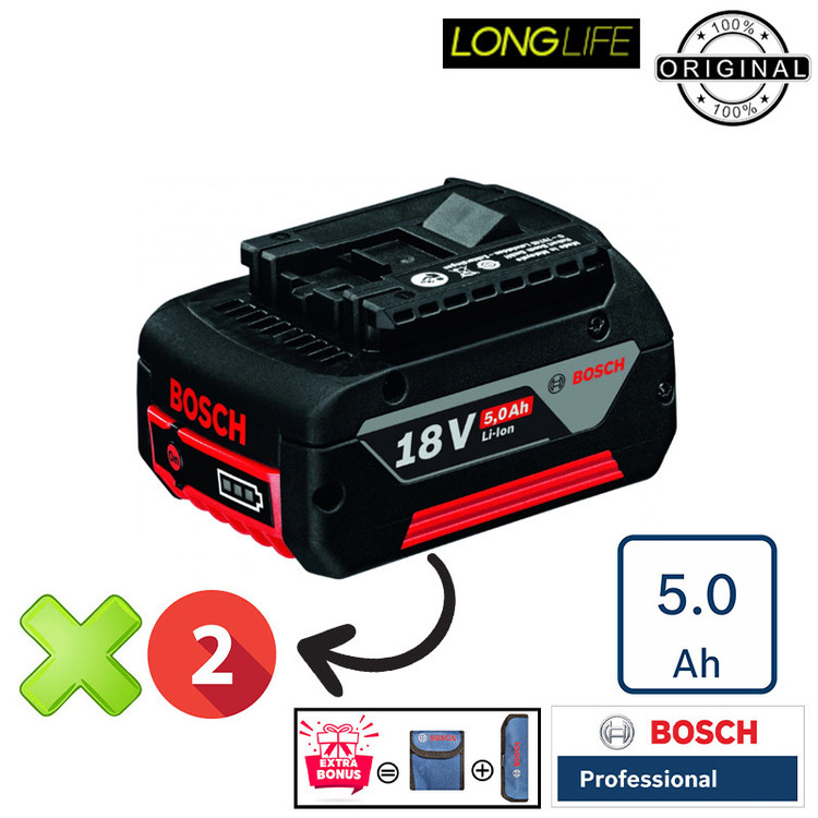پیچ گوشتی شارژی چکشی 18 ولت بوش مدل هوشمند GSB 18 V -110 C Brushless Motor (5Ah)