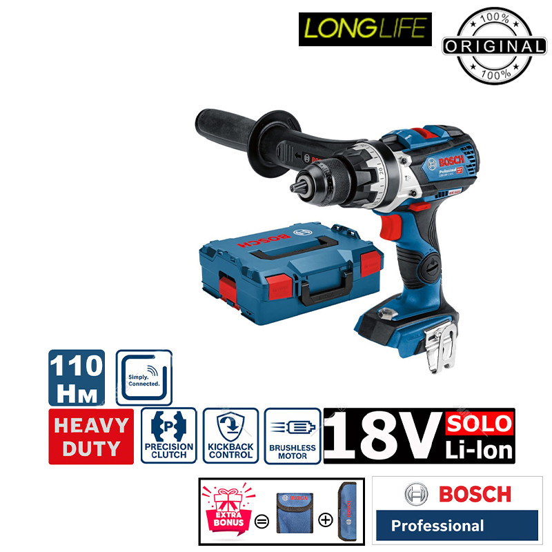 پیچ گوشتی شارژی چکشی 18 ولت بوش مدل هوشمند GSB 18 V -110 C Brushless Motor (solo Batery)