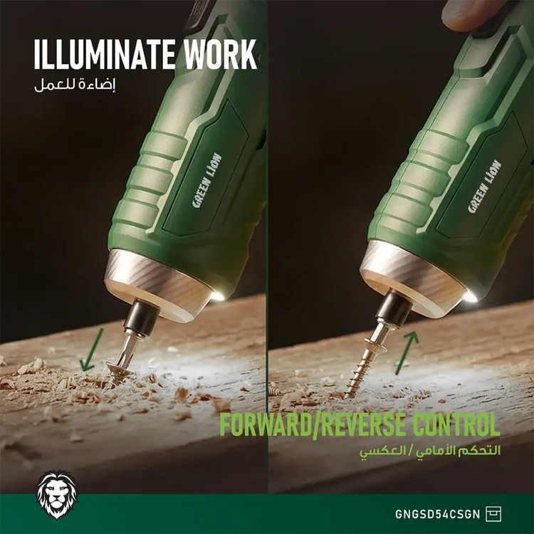 پیچ گوشتی شارژی 3.7 ولت گرین لاین مدل GSD-54 بسته ۵۴ عددی