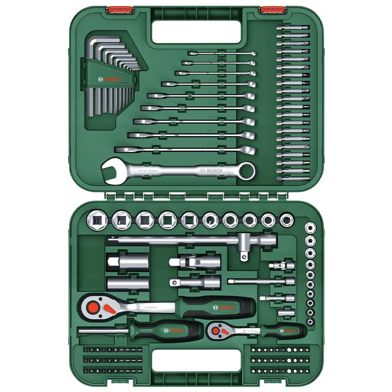 آچار و بکس بوش مدل فوق حرفه ای کد 1600A02Z9B مجموعه 132 عددی