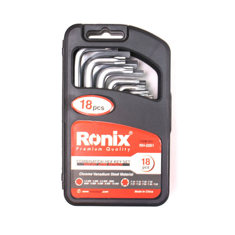مجموعه 18 عددی آچار آلن و ستاره ای رونیکس مدل RON-2051