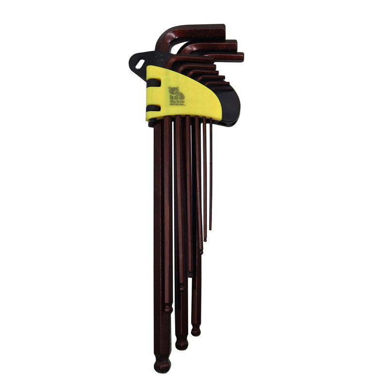آچار آلن مدل بیگ بر کد YP-6GOSH-TAHGERD-1.5-10MM مجموعه 9 عددی