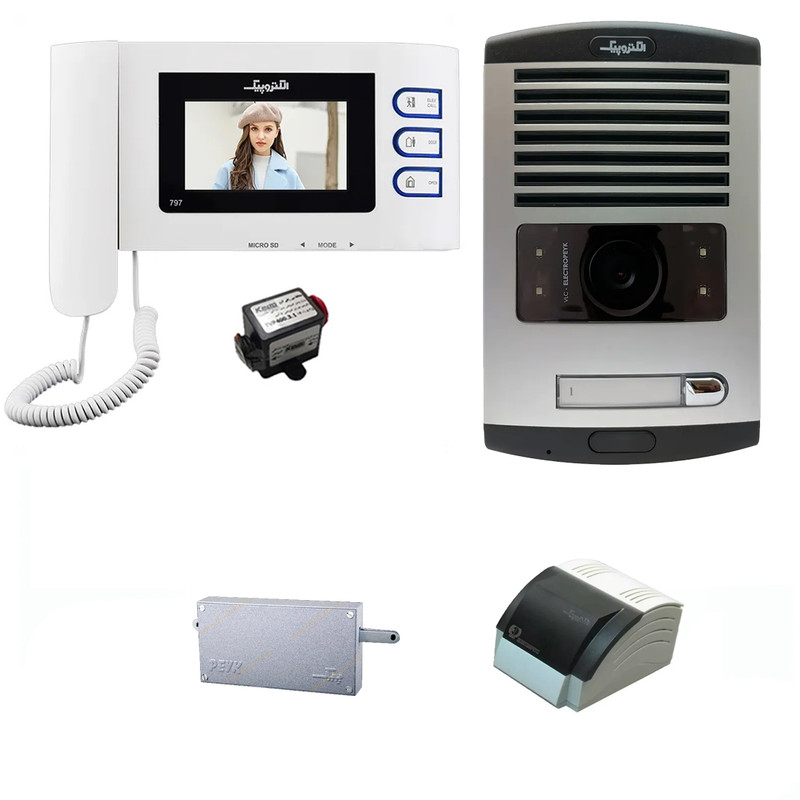 مجموعه دربازکن تصویری الکتروپیک مدل 797- 1086 به همراه محافظ ولتاژ مانیتور