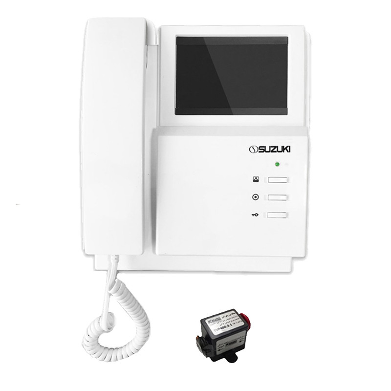 مانیتور دربازکن تصویری سوزوکی مدل 413 به همراه محافظ ولتاژ مانیتور
