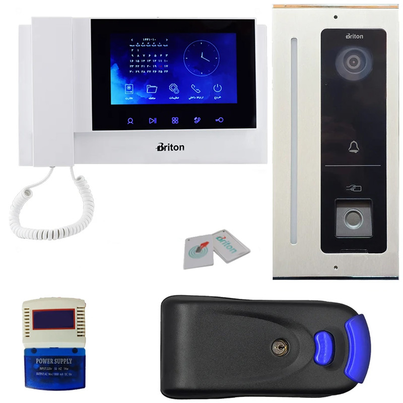مجموعه دربازکن تصویری برایتون مدل 7030-5001HD یک واحدی به همراه قفل برقی