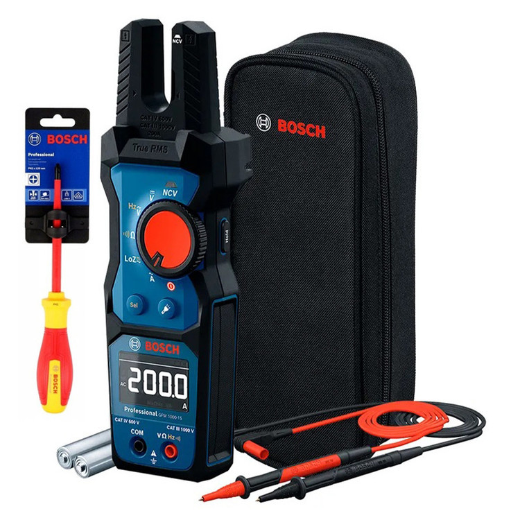 مولتی متر فورک دار دیجیتال 200 آمپر بوش مدل فوق حرفه ای GFM 1000-15 Extra