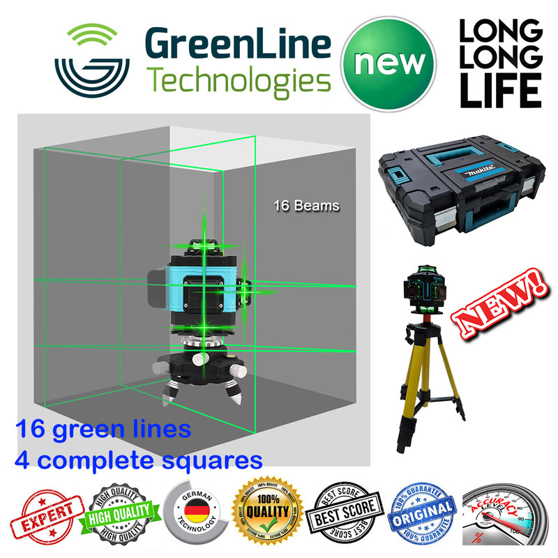 تراز لیزری دیجیتالی ماکیتا مدل هوشمند 4 بعدی 4D-360 نور سبز 16 لاین