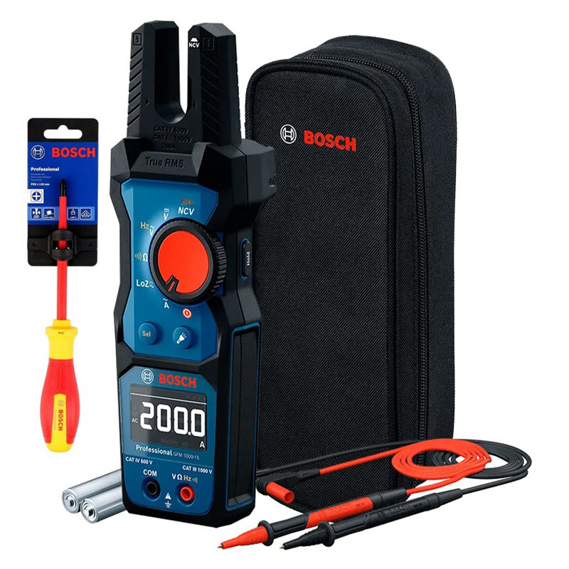 مولتی متر فورک دار دیجیتال 200 آمپر بوش مدل فوق هوشمند کد GFM 1000-15 Digital Pro